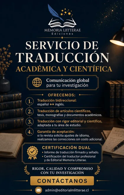 Afiche del servicio de traducción académica y científica de Editorial Memoria Litterae